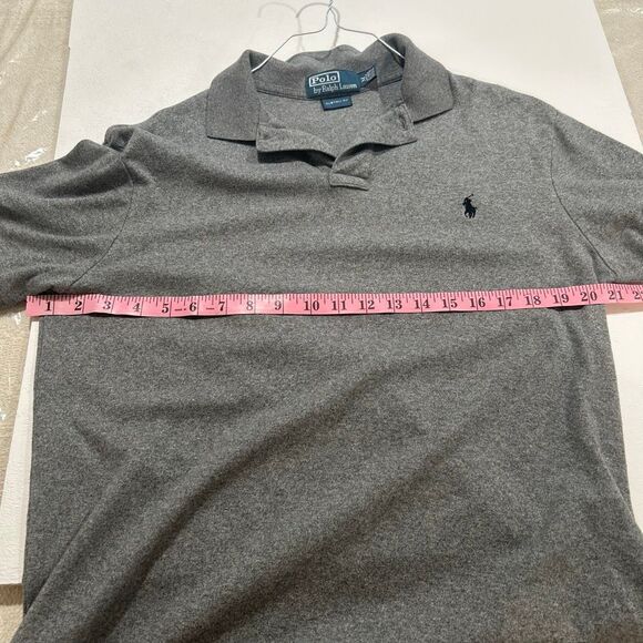 Polo by Ralph Lauren Men’s Medium Custom Fit Gray Polo Shirt – Short Sleeve Clas - Picture 4 of 5